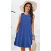 imageelescat Womens Summer Dresses 2025 Beach Casual Sleeveless Floral Print Tank Loose Sundress with PocketAa Medium Blue