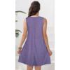 imageelescat Womens Summer Dresses 2025 Beach Casual Sleeveless Floral Print Tank Loose Sundress with PocketAa Purple