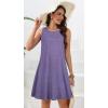 imageelescat Womens Summer Dresses 2025 Beach Casual Sleeveless Floral Print Tank Loose Sundress with PocketAa Purple