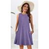 imageelescat Womens Summer Dresses 2025 Beach Casual Sleeveless Floral Print Tank Loose Sundress with PocketAa Purple