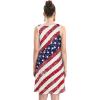 imageelescat Womens Summer Dresses 2025 Beach Casual Sleeveless Floral Print Tank Loose Sundress with PocketB Us Flag