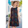 imageelescat Womens Summer Dresses 2025 Beach Casual Sleeveless Floral Print Tank Loose Sundress with PocketBlack Colorful