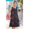 imageelescat Womens Summer Dresses 2025 Beach Casual Sleeveless Floral Print Tank Loose Sundress with PocketBlack Colorful