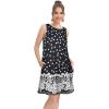 imageelescat Womens Summer Dresses 2025 Beach Casual Sleeveless Floral Print Tank Loose Sundress with PocketBlack Daisy