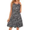 imageelescat Womens Summer Dresses 2025 Beach Casual Sleeveless Floral Print Tank Loose Sundress with PocketBlack Floral