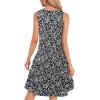 imageelescat Womens Summer Dresses 2025 Beach Casual Sleeveless Floral Print Tank Loose Sundress with PocketBlack Floral