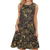 imageelescat Womens Summer Dresses 2025 Beach Casual Sleeveless Floral Print Tank Loose Sundress with PocketBlack Golden Butterflies