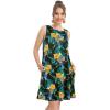 imageelescat Womens Summer Dresses 2025 Beach Casual Sleeveless Floral Print Tank Loose Sundress with PocketBlack Pineapple