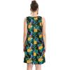 imageelescat Womens Summer Dresses 2025 Beach Casual Sleeveless Floral Print Tank Loose Sundress with PocketBlack Pineapple