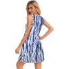 imageelescat Womens Summer Dresses 2025 Beach Casual Sleeveless Floral Print Tank Loose Sundress with PocketBlue