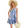 imageelescat Womens Summer Dresses 2025 Beach Casual Sleeveless Floral Print Tank Loose Sundress with PocketBlue