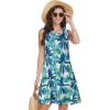 imageelescat Womens Summer Dresses 2025 Beach Casual Sleeveless Floral Print Tank Loose Sundress with PocketBlue Coconuts