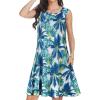 imageelescat Womens Summer Dresses 2025 Beach Casual Sleeveless Floral Print Tank Loose Sundress with PocketBlue Coconuts