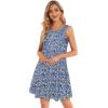 imageelescat Womens Summer Dresses 2025 Beach Casual Sleeveless Floral Print Tank Loose Sundress with PocketBlue Daisy