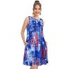imageelescat Womens Summer Dresses 2025 Beach Casual Sleeveless Floral Print Tank Loose Sundress with PocketBlue Flag