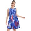 imageelescat Womens Summer Dresses 2025 Beach Casual Sleeveless Floral Print Tank Loose Sundress with PocketBlue Flag