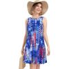 imageelescat Womens Summer Dresses 2025 Beach Casual Sleeveless Floral Print Tank Loose Sundress with PocketBlue Flag
