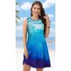 imageelescat Womens Summer Dresses 2025 Beach Casual Sleeveless Floral Print Tank Loose Sundress with PocketBlue Sea