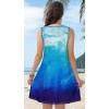 imageelescat Womens Summer Dresses 2025 Beach Casual Sleeveless Floral Print Tank Loose Sundress with PocketBlue Sea