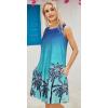 imageelescat Womens Summer Dresses 2025 Beach Casual Sleeveless Floral Print Tank Loose Sundress with PocketBlue Tree