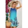 imageelescat Womens Summer Dresses 2025 Beach Casual Sleeveless Floral Print Tank Loose Sundress with PocketBlue Tree