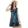 imageelescat Womens Summer Dresses 2025 Beach Casual Sleeveless Floral Print Tank Loose Sundress with PocketBlue Yellow Dots