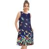 imageelescat Womens Summer Dresses 2025 Beach Casual Sleeveless Floral Print Tank Loose Sundress with PocketColorful Butterflies