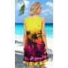 imageelescat Womens Summer Dresses 2025 Beach Casual Sleeveless Floral Print Tank Loose Sundress with PocketColorful Sunset Tree