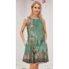 imageelescat Womens Summer Dresses 2025 Beach Casual Sleeveless Floral Print Tank Loose Sundress with PocketGreen Flroal