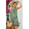 imageelescat Womens Summer Dresses 2025 Beach Casual Sleeveless Floral Print Tank Loose Sundress with PocketGreen Flroal