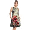 imageelescat Womens Summer Dresses 2025 Beach Casual Sleeveless Floral Print Tank Loose Sundress with PocketLarge Red Floral