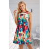 imageelescat Womens Summer Dresses 2025 Beach Casual Sleeveless Floral Print Tank Loose Sundress with PocketMulticolor