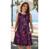 imageelescat Womens Summer Dresses 2025 Beach Casual Sleeveless Floral Print Tank Loose Sundress with PocketPurple Leaves