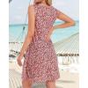 imageelescat Womens Summer Dresses 2025 Beach Casual Sleeveless Floral Print Tank Loose Sundress with PocketRed  White