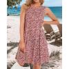 imageelescat Womens Summer Dresses 2025 Beach Casual Sleeveless Floral Print Tank Loose Sundress with PocketRed  White