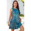 imageelescat Womens Summer Dresses 2025 Beach Casual Sleeveless Floral Print Tank Loose Sundress with PocketRetro Circle