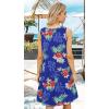 imageelescat Womens Summer Dresses 2025 Beach Casual Sleeveless Floral Print Tank Loose Sundress with PocketRoyal Blue Flower