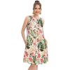 imageelescat Womens Summer Dresses 2025 Beach Casual Sleeveless Floral Print Tank Loose Sundress with PocketWhite Floral