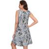 imageelescat Womens Summer Dresses Sleeveless Casual Beach Coverup Tshirt Boho Loose Tank Swing Sundress with PocketsBlack Dot BohoL