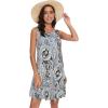 imageelescat Womens Summer Dresses Sleeveless Casual Beach Coverup Tshirt Boho Loose Tank Swing Sundress with PocketsBlack Dot BohoL