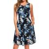 imageSundresses for Women Summer Beach Floral Midi Casual Swing Tshirt Plus Size DressesBlack Grey FlowerM