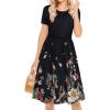 imageWomen Summer Dress Loose Casual Floral Sundress Short Sleeve Tank Tshirt Coverup with Pockets Half Flower3XL