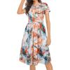 imageelescat Summer Casual Dresses for Womens Beach Soft Flowy Tank Tshirt Sundress with Pockets Red Blue InkM
