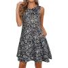 imageelescat Womens Summer Dresses 2025 Beach Casual Sleeveless Floral Print Tank Loose Sundress with PocketBlack Floral
