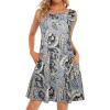 imageelescat Womens Summer Dresses Sleeveless Casual Beach Coverup Tshirt Boho Loose Tank Swing Sundress with PocketsBlack Dot BohoL