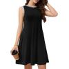 imageWEACZZY 2025 Summer Dresses for Women Casual Loose Fit Beach Vacation Sundress Sleeveless Crewneck Tank Dress with PocketsA Black