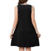 imageWEACZZY 2025 Summer Dresses for Women Casual Loose Fit Beach Vacation Sundress Sleeveless Crewneck Tank Dress with PocketsA Black