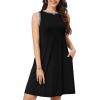 imageWEACZZY 2025 Summer Dresses for Women Casual Loose Fit Beach Vacation Sundress Sleeveless Crewneck Tank Dress with PocketsA Black