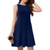 imageWEACZZY 2025 Summer Dresses for Women Casual Loose Fit Beach Vacation Sundress Sleeveless Crewneck Tank Dress with PocketsA Navy Blue