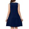 imageWEACZZY 2025 Summer Dresses for Women Casual Loose Fit Beach Vacation Sundress Sleeveless Crewneck Tank Dress with PocketsA Navy Blue
